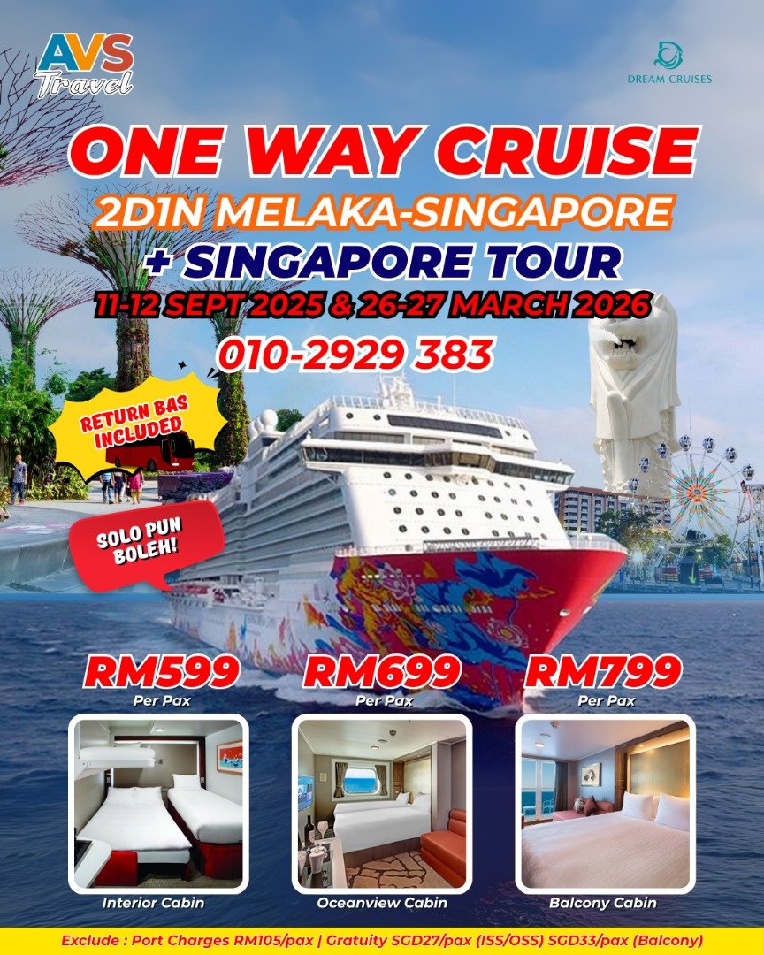 2D1N (1WAY) Melaka - Singapore + Singapore Tour