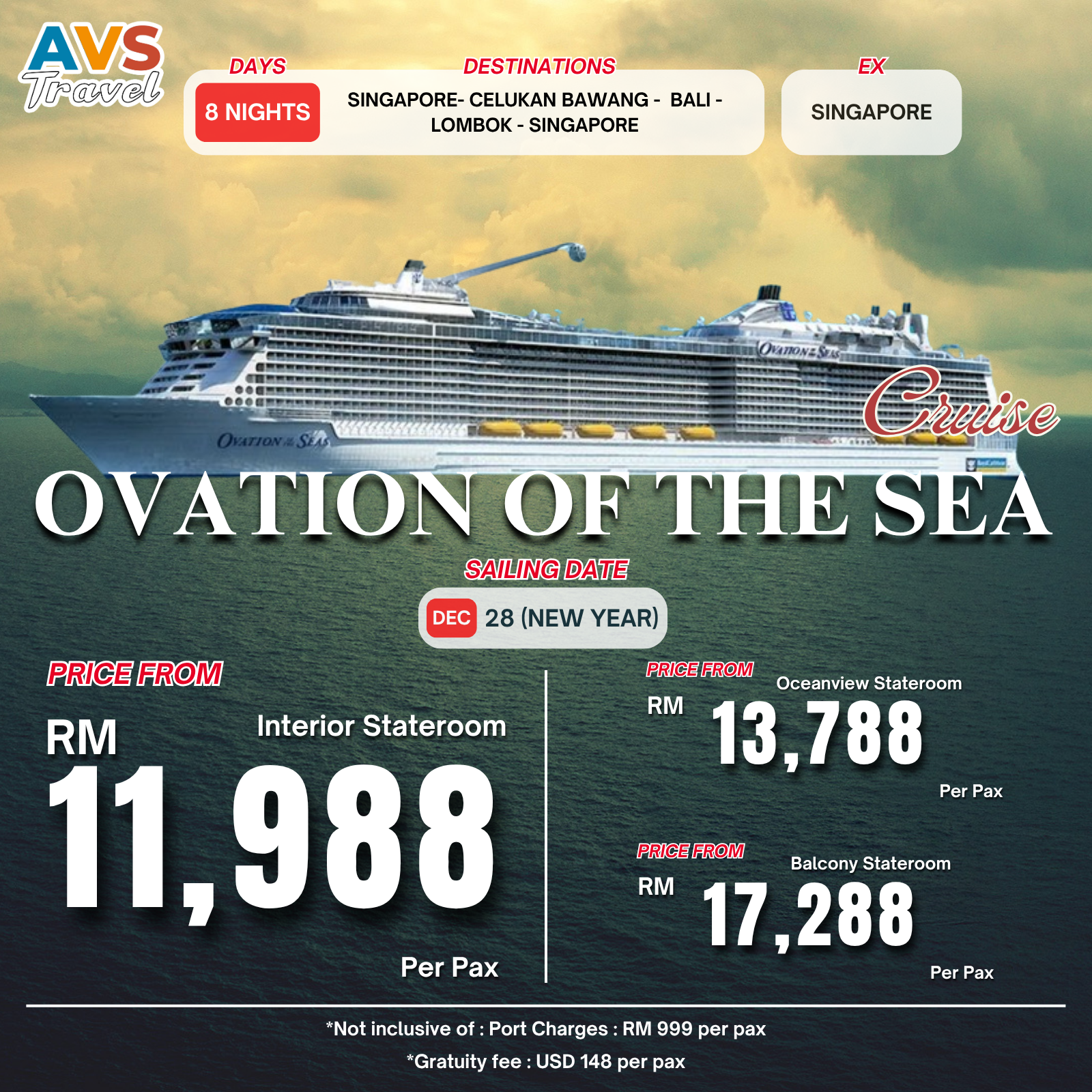 9D8N Singapore – Celukan Bawang – Bali – Lombok – Singapore