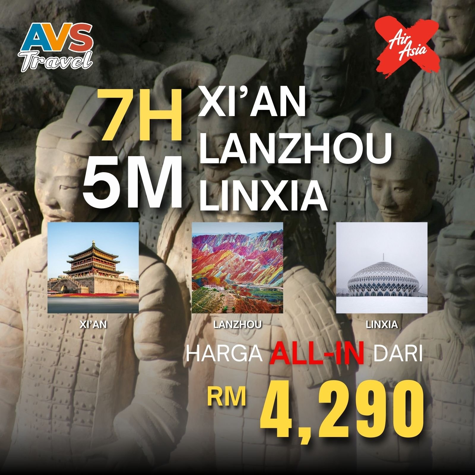 7D5N Xi An + Lanzhou + Linxia