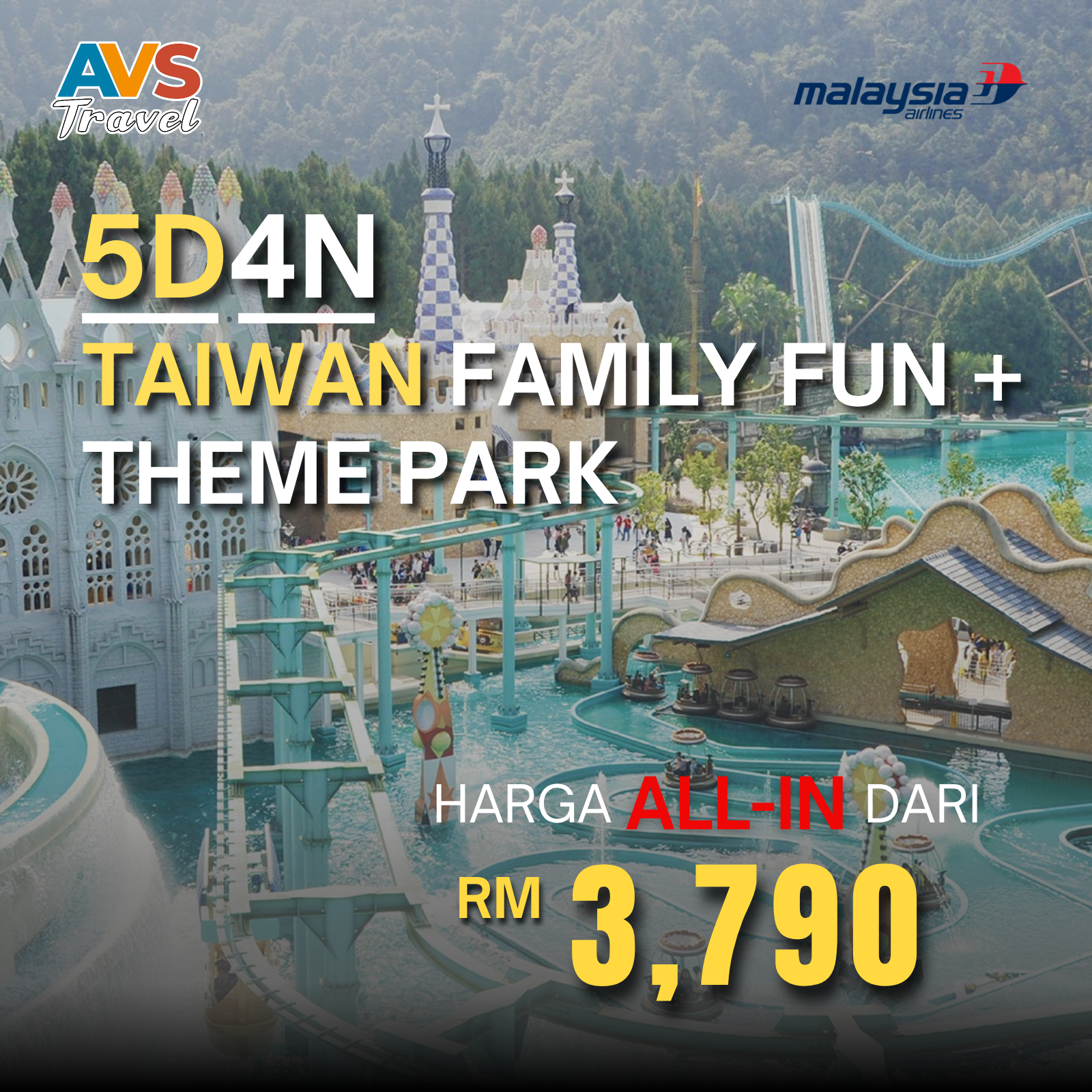 5D4N Taiwan Family Fun + Theme Park