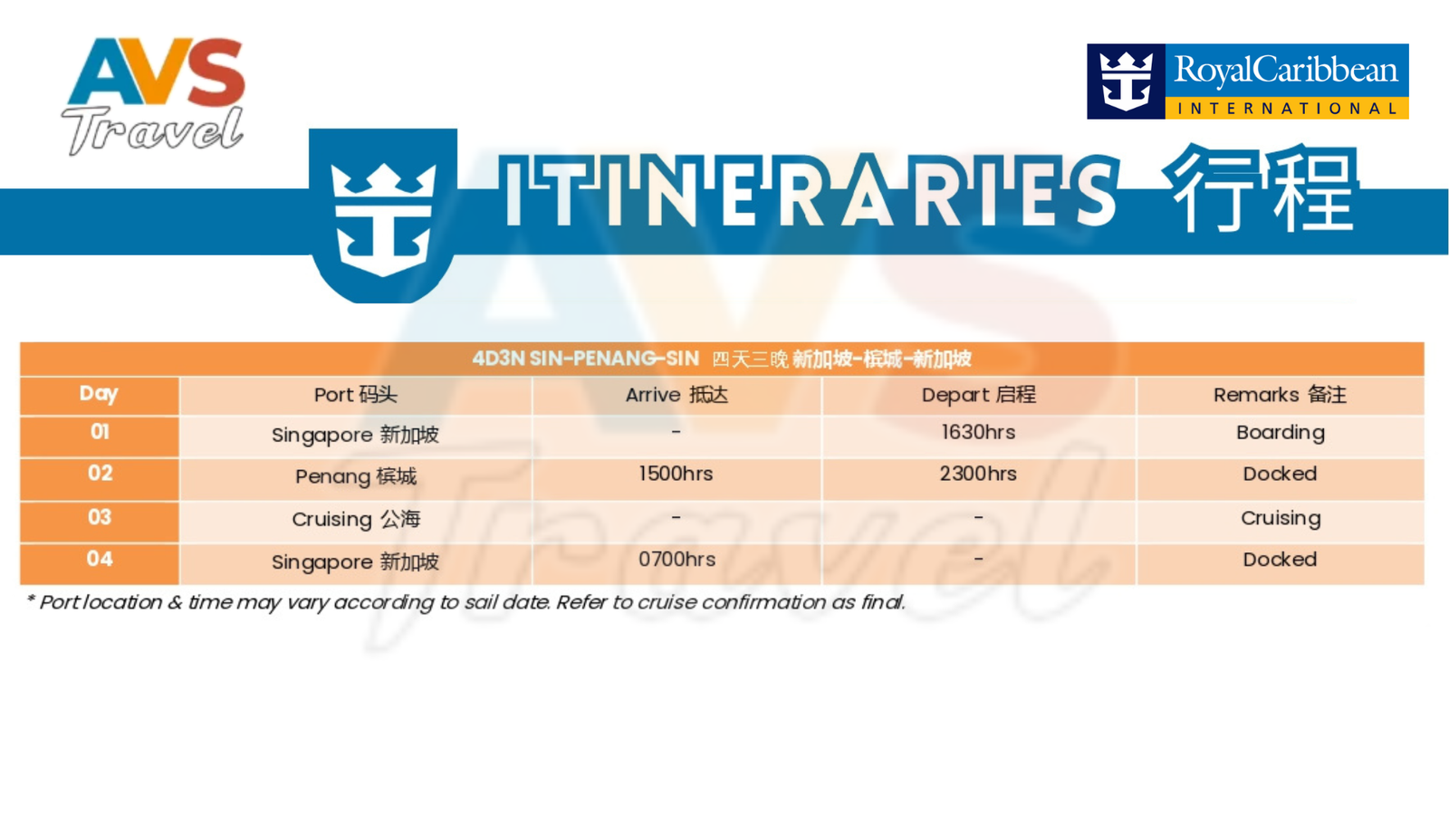 Itinerary