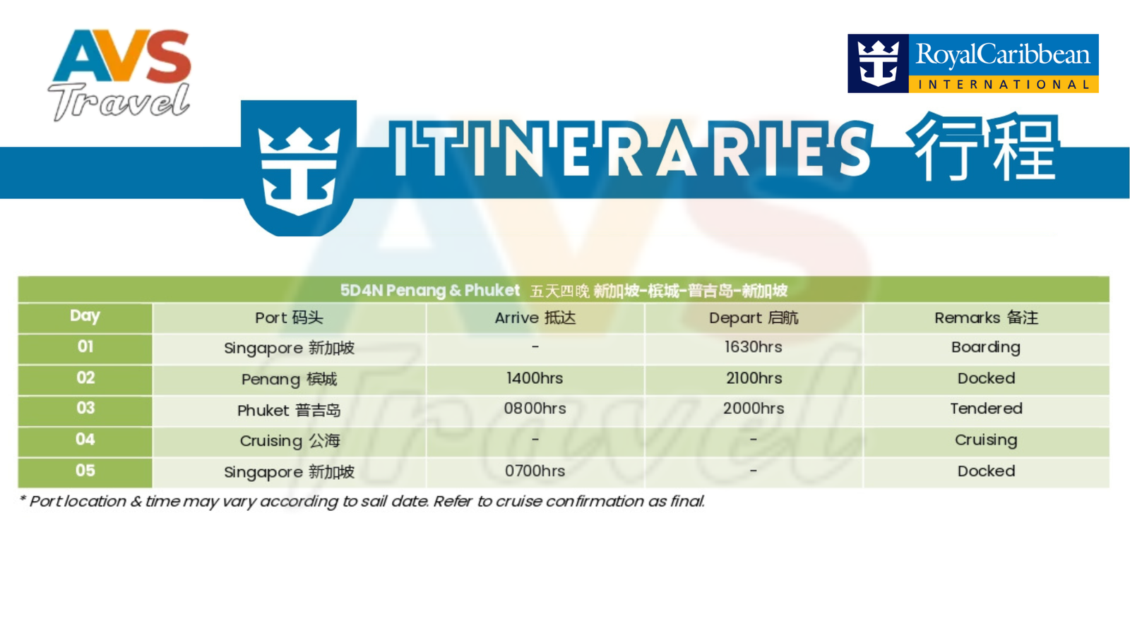 Itinerary