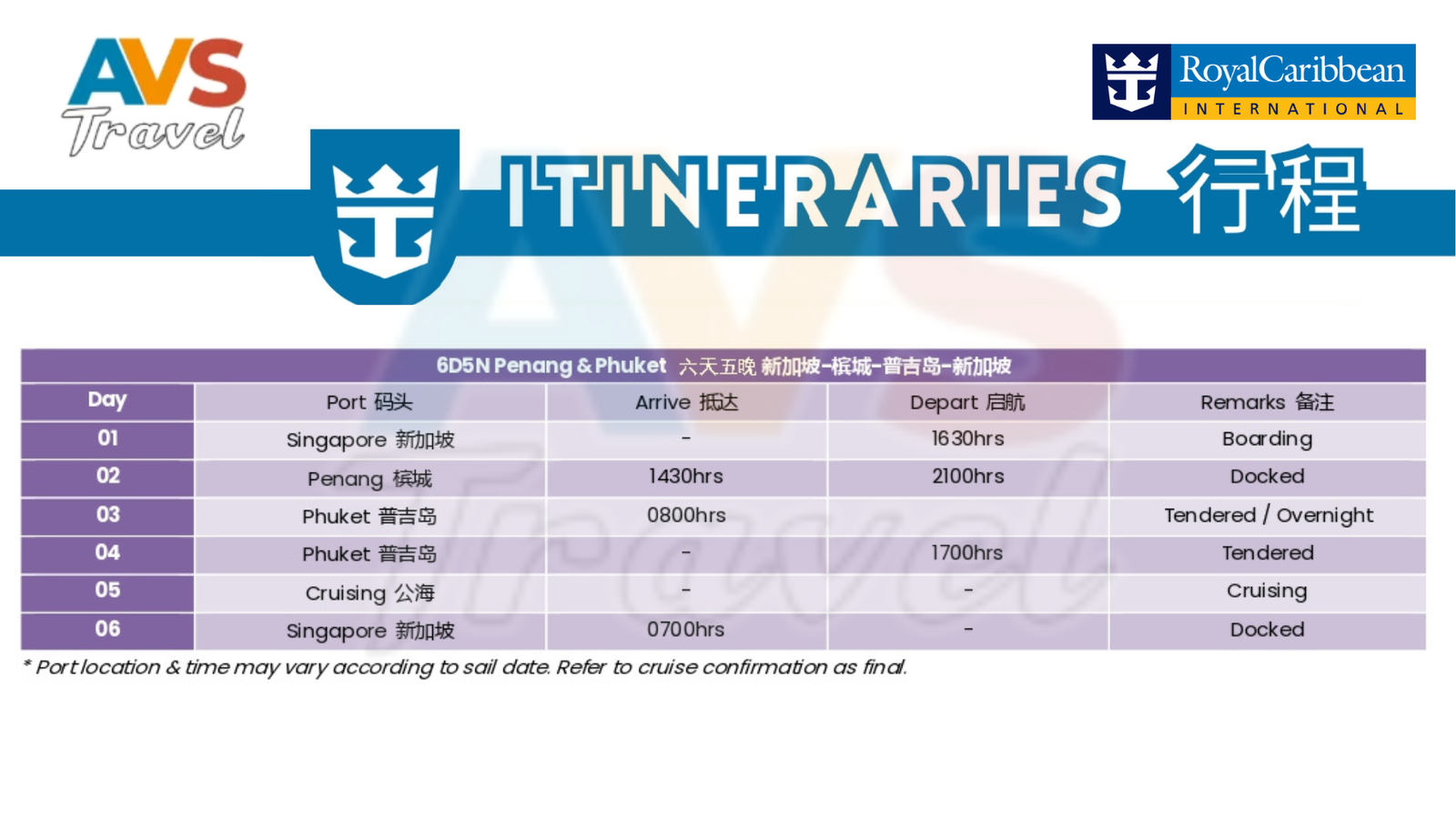 Itinerary